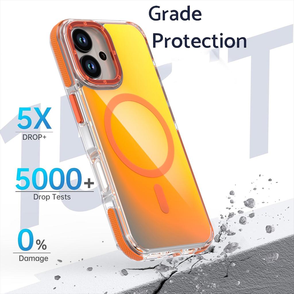 For iPhone 17 Case Compatible with MagSafe Color Changing TPU Acrylic Phone Back Cover
