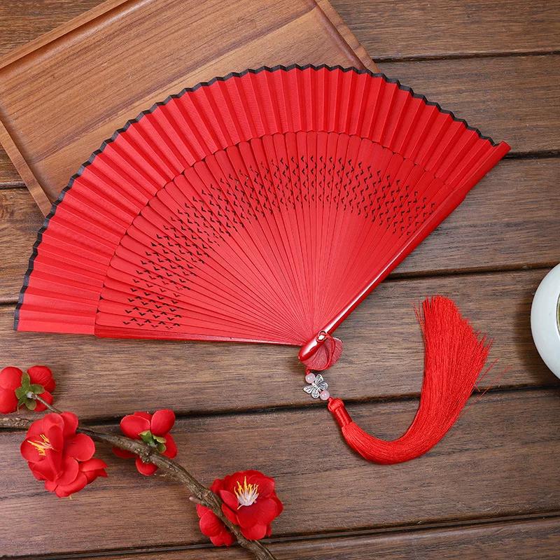 260 Send Mingyue Same Fan Chinese Ancient Style 7-Inch Silky Folding Fan Exquisite Portable Folding Fan Cheongsam Ancient Chinese Clothing Dance Fan