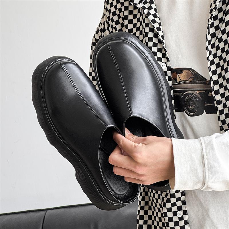 Jednoduché a všestranné tašky hlavy poloviční pantofle pánské platformové jednopědálové líné muller boty internetová celebrita bez paty poloviční podpora 3130-J