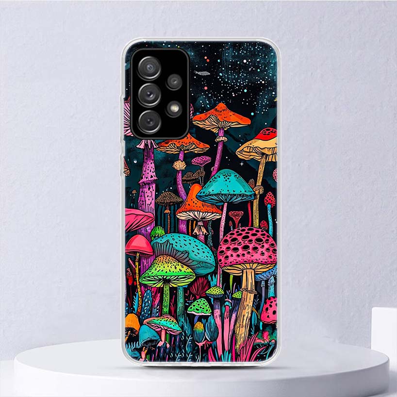 Colorful Mushroom Soft Case For Samsung Galaxy A52 A42 A32 A22 A12 A02S Phone Cover A50 A51 A70 A71 A41 A31 A21S A40 A30 A20E