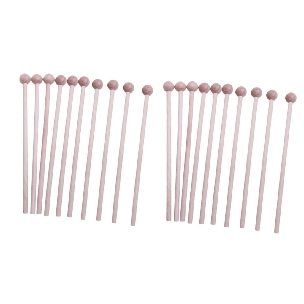 Toyvian Mallet Percussion Sticks, Xylophone Drumsticks, Wooden Drumsticks, Percussion Instrument Mallets for Chimes, Bells, and Bells (20 Pieces)