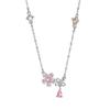 Original Sakura Your Heart Necklace Women'S Pink Zircon Flower Clavicle Chain Fashion Versatile Necklace Premium