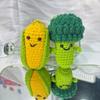 Hand-Crocheted Mini Vegetable Keychain - Cabbage & Broccoli Doll