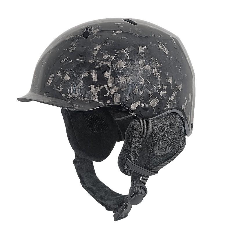 Adult Ski Helmet With Carbon Fiber Matte Finish EPS PC Construction Snowboarding Alpine Skiing
