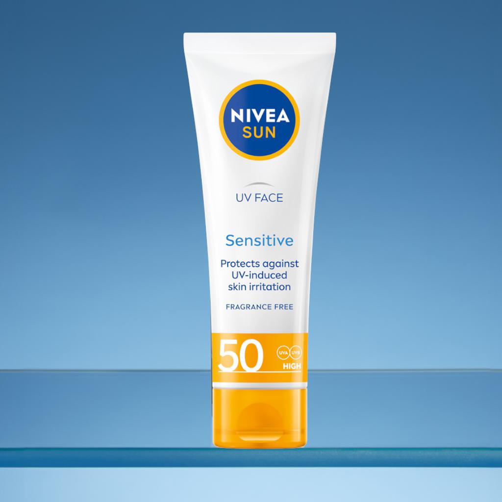 Nivea Sun Sensitive Krem Ochronny Z Filtrem Spf 50 Do Skóry Wrażliwej 50Ml
