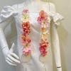 Floral Graduation Stole Handmade Custom Floral Belt with Realistic Faux Silk Flowers Phalaenopsis Roses Dahlias Personalized Engraved Tags Unique Grad