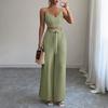 Deep V-neck Camisole Casual Pants Set Deep V-neck Strap Casual Pants Suit
