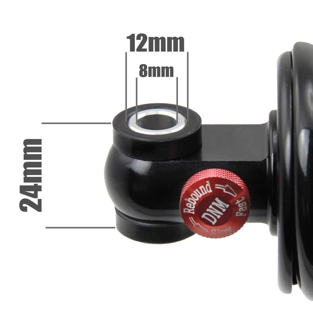 DNM Damping 2 System Mountain Bike Rear Shock with Anodized Aluminum AL 6061 Coil 750 165mm x 35mm Rebound/Preload Spring, lbs, (6.5")