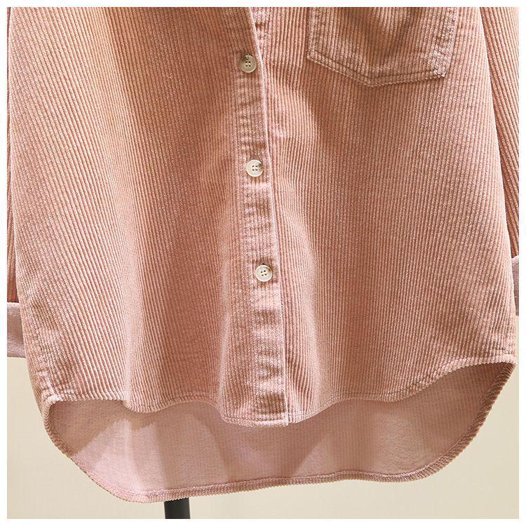Women's Thickened Corduroy Long Sleeve Shirt - Autumn Winter Fashion, Korean Style Loose Casual Top