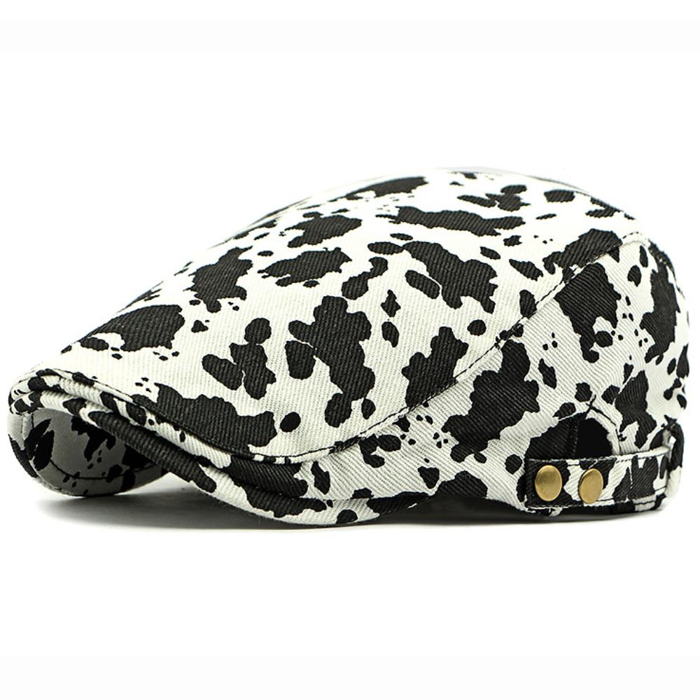 HT4838 Berets Spring Autumn Men Women Cap Vintage Leopard Artist Painter Beret Hat Male Female Ivy Flat Cap Adjustable Beret Cap