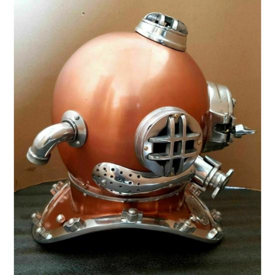 Vintage Boston Diving Helmet U.S Navy Mark V Scuba Antique Divers Helmet Replica Full Size 18 Inch Home Decor, Birthday Gift Item