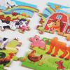 60-Piece Children's Wooden Cartoon Jigsaw Puzzle in Tin Box for Early Education