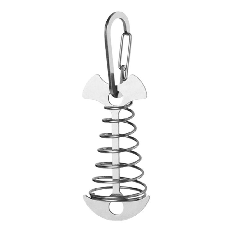 10Pcs Portable Deck Anchors Peg Fishbone Tent Stakes with Spring Buckles Wind Rope Anchors Tent Peg for Camping Hiking