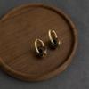 Retro Melaard Tiger's Eye Handmade French Light Luxury Stud Earrings for Women