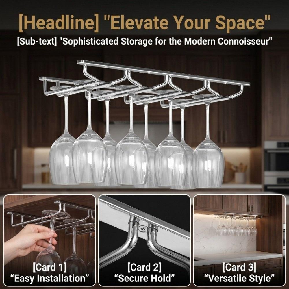 Premium Wine Glass Hanger 304 Stainless Steel Goblet Cabinet  Household Storage