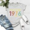 Oryginalna Część 1976 Retro Koszulka Vintage Urodzony w Dla Kobiet Prezent na 49. Urodziny dla Unisex Drukowana Koszulka T-shirt Topy Uniwersalne T-shirty