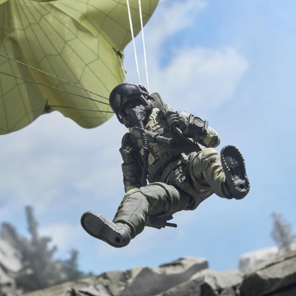 G.I. Joe Classifieds 60th Anniversary Action Pilot - Halo (High-Rise, Low-Rise) Jumper, 6-inch Action Figure with Parachute & 18 Accessories
