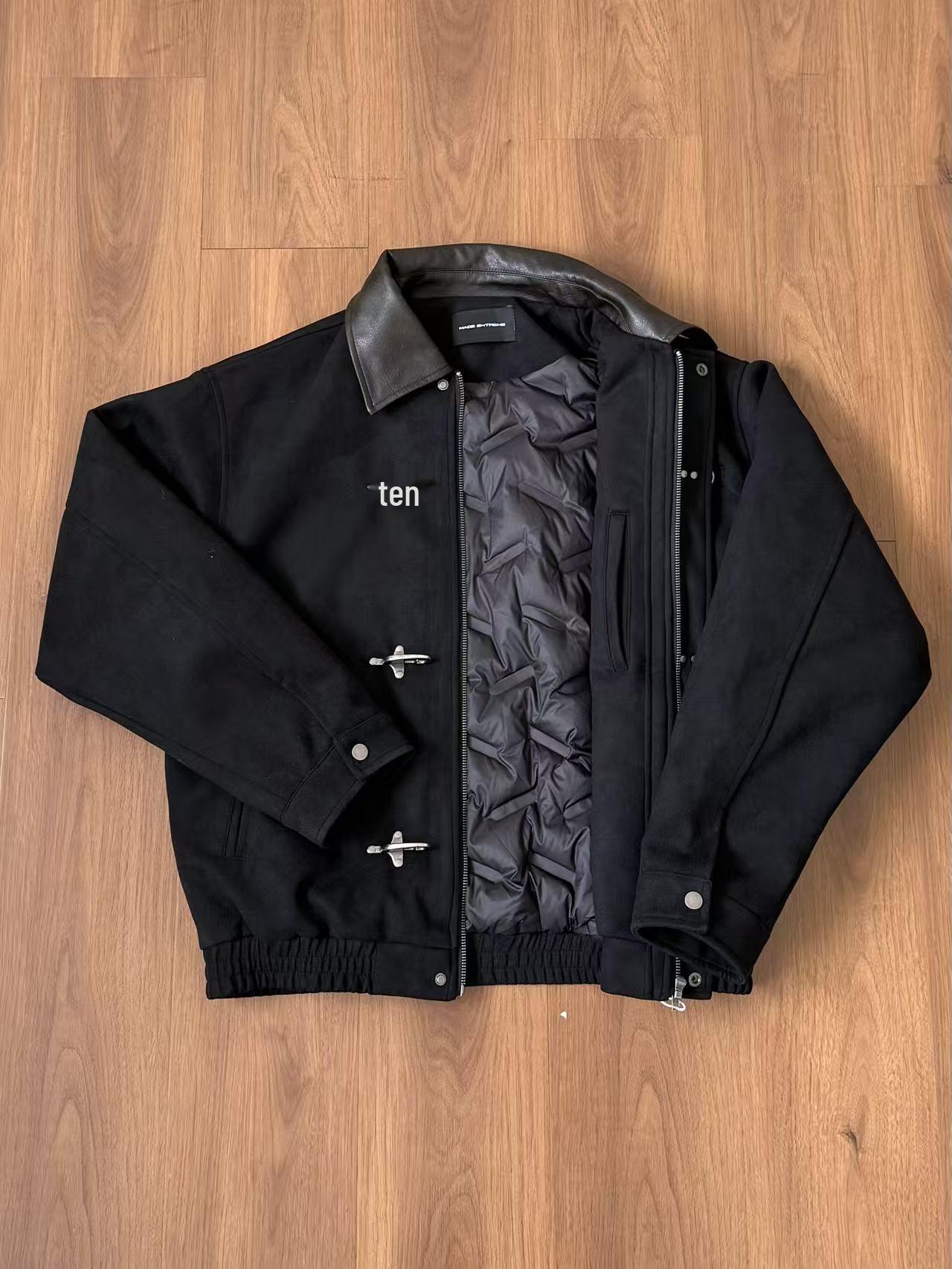 

EME Yishengyishi Barn Wind Buckle Suede Workwear 90% White Duck Down Thick Warm Jacket S