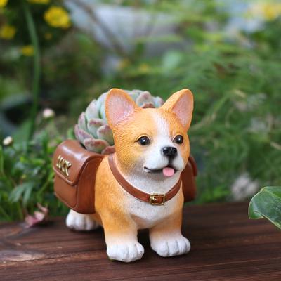 1 Corgi Dog Shaped Flowerpot, Full of Pet Dogs, Creative Window Sill Flowerpot