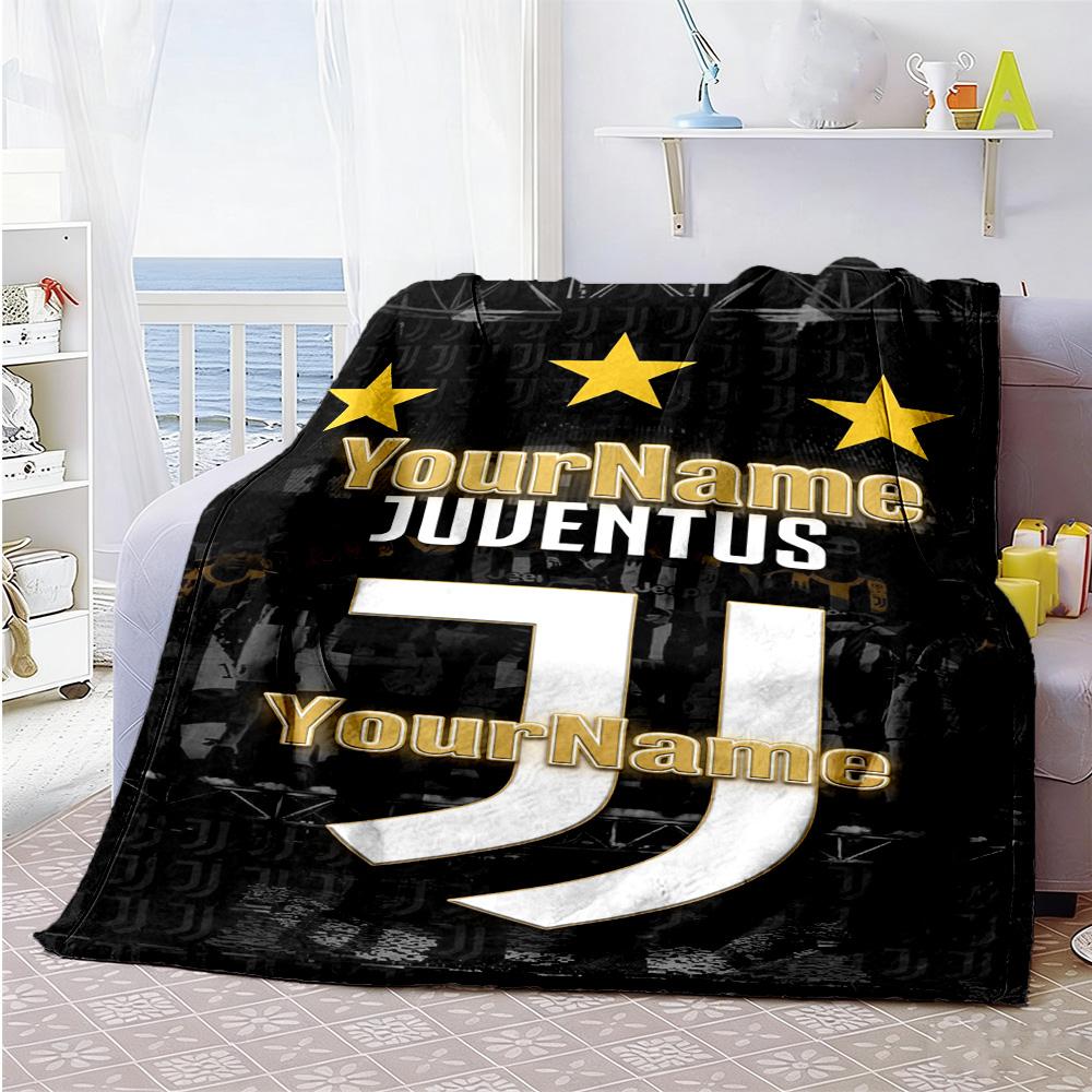 Juventus Personalized Text Blanket Throw Personalized Blanket Durable Comfort Perfect for Picnics Livingroom Couch Bed Four Seasons Universal