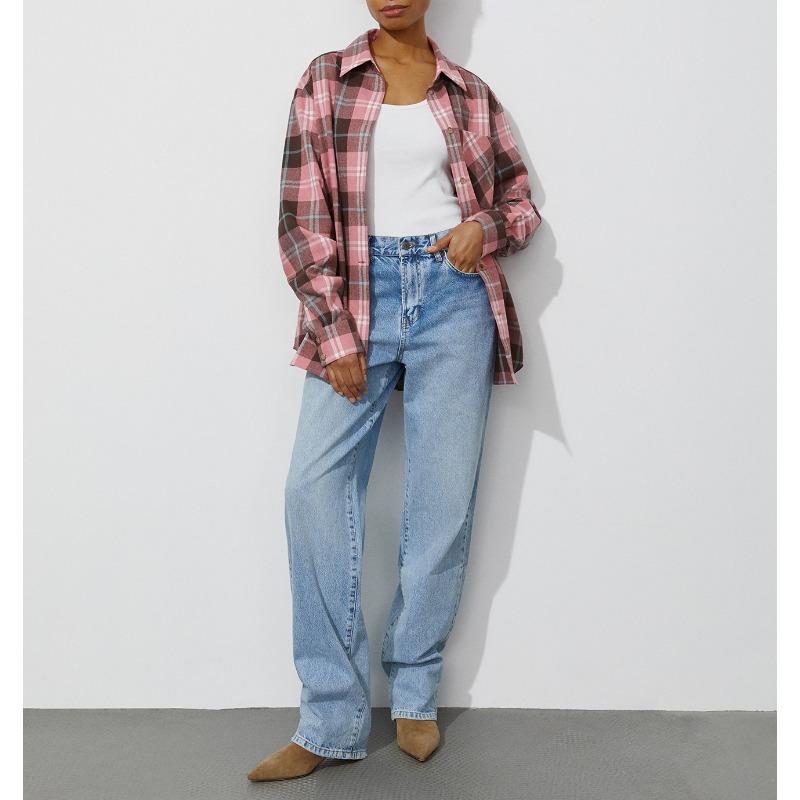 Camisa Xadrez Clássica Corte Amplo Estilo Casual Unissex