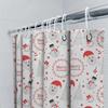 Snowman Santa Claus Shower Curtain Christmas Decorations For Bathroom Red White Print Pattern Size: 180X245Cm (71 X 96 Inch)