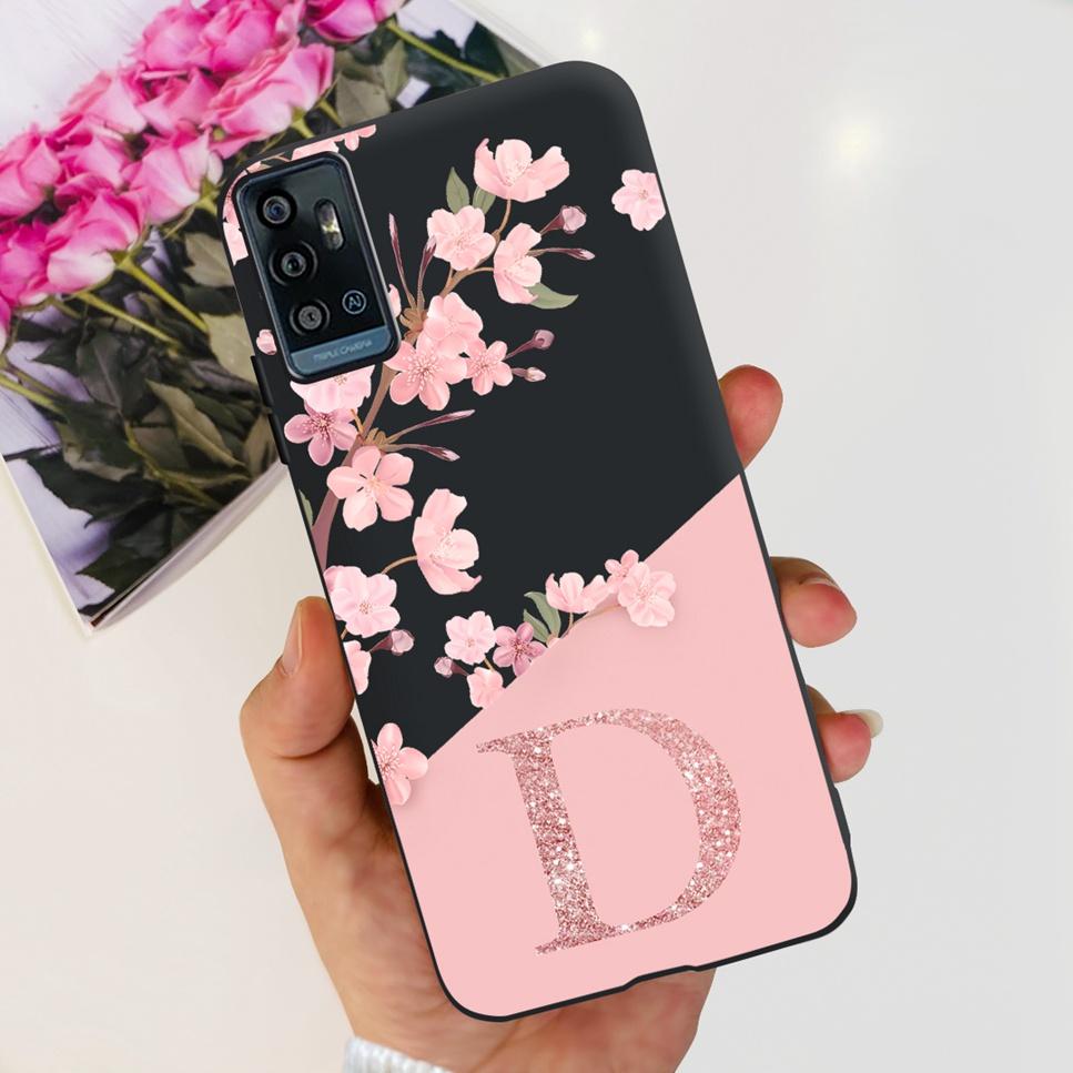 Per ZTE Blade A71 2021 Custodia Moda Lettera Fiore Lussuoso TPU Morbido Silicone Cover Per ZTE Blade A71 A7030 Custodie Telefono Antiurto