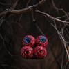 Spooky Scene Setter Props Halloween Hanging Eyeballs Decoration, 4 Pcs Scary Realistic Fake Blood Eyes in Gory Table Decorations Net Bag for
