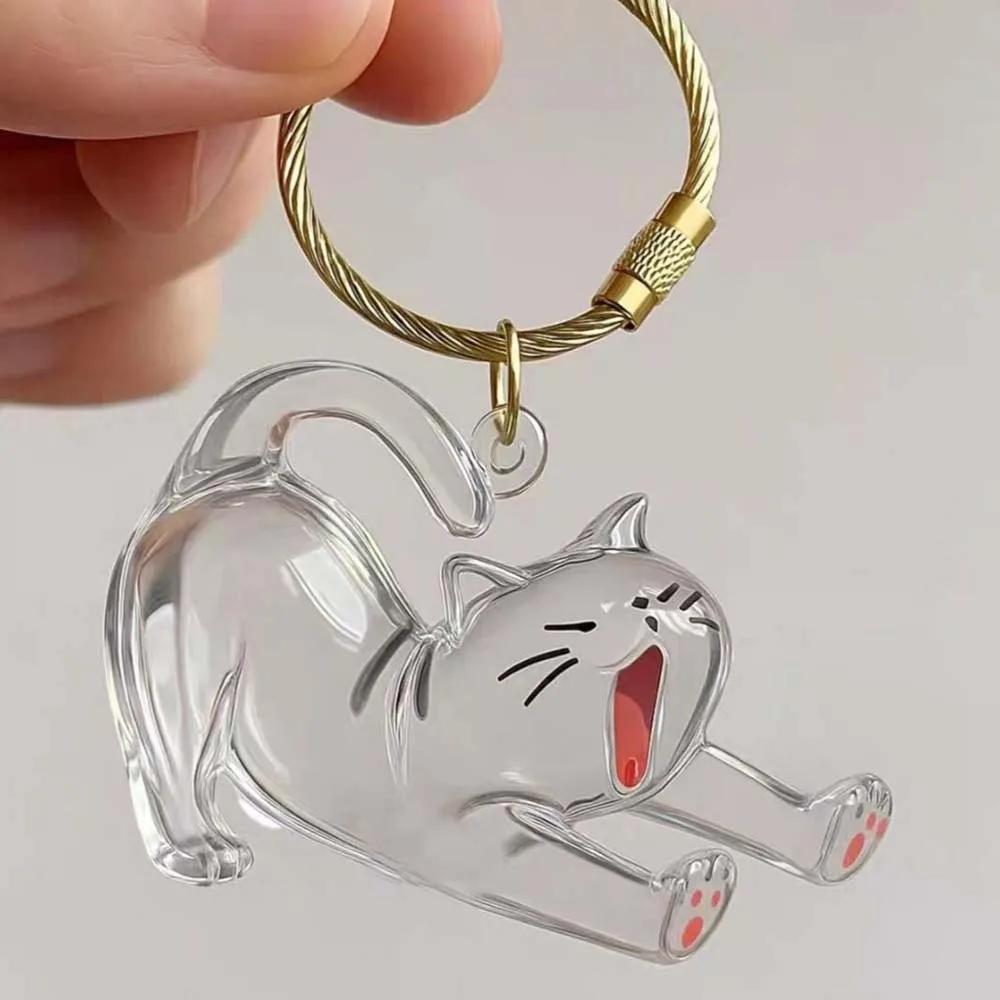 Transparante Acryl Sleutelhanger Kattenhaar Opslag Capsule Handgemaakt Dierenvorm Konijnenhaar Opbergdoos Stijlvol Schattig