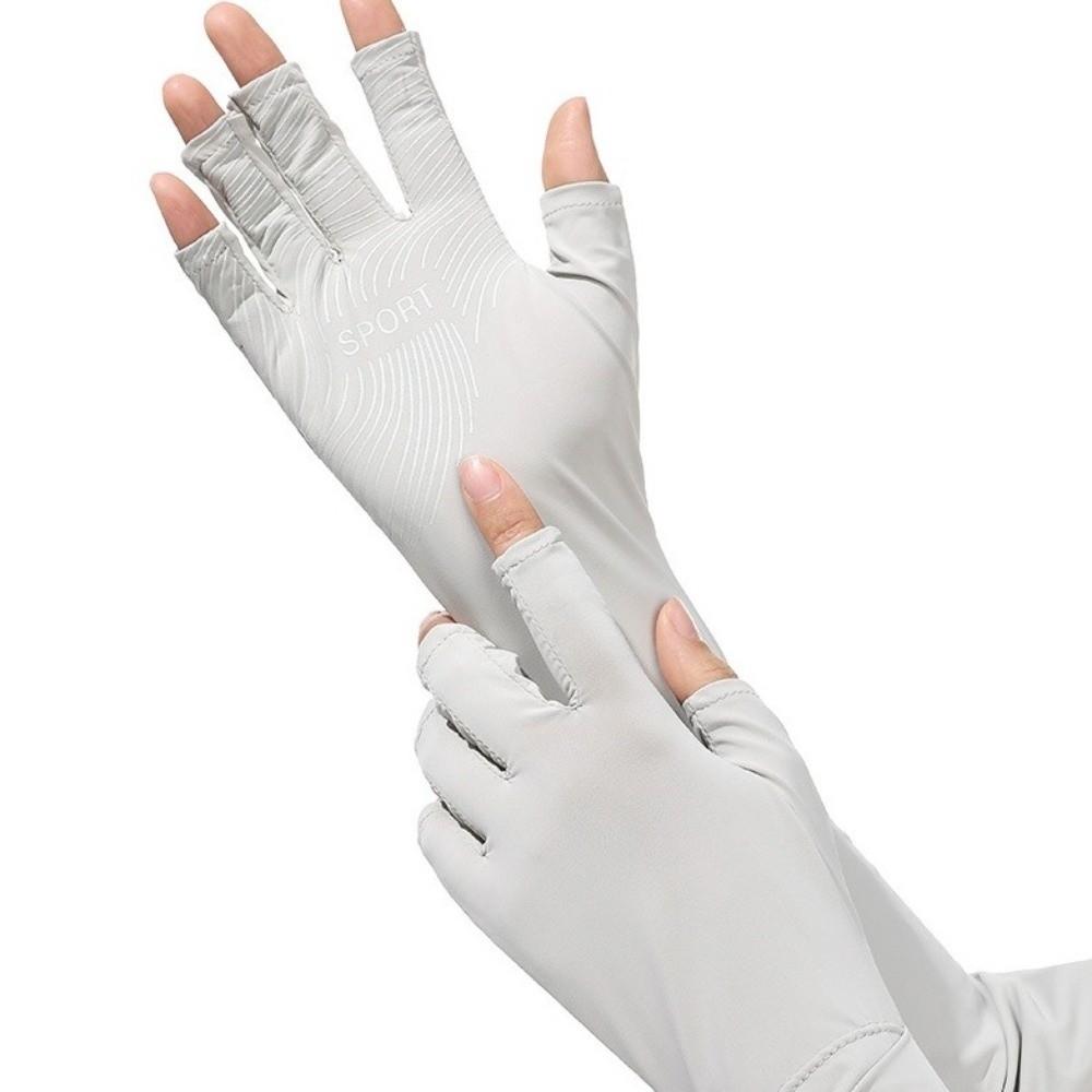 Sun Protection Ice Silk Arm Sleeve Non-slip Sunscreen Sleeve Gloves Summer Arm Cover  Cycling