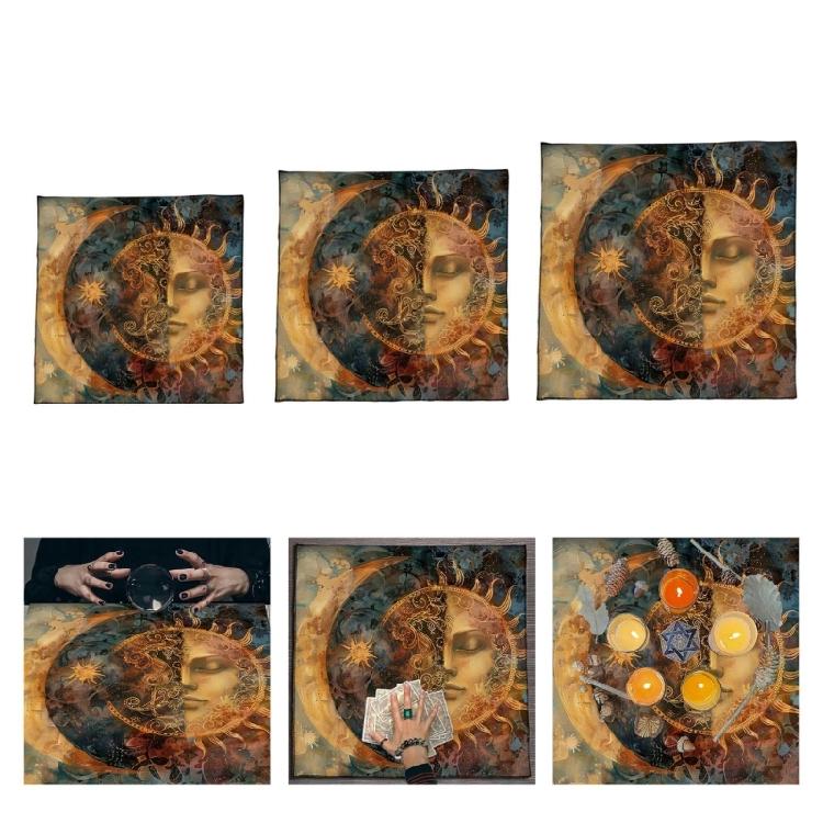 Mystical Tarots Velvets Fabric Table Cover Velvets Washable Occult Decoration for Low Maintenances Cleaning