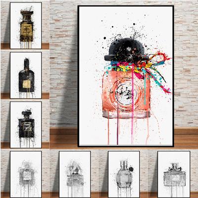 Abstract Graffiti Perfume Bottle Watercolor Style Canvas Painting Wall Art Picture Posters and Prints for Living Room Home Decor No Frame