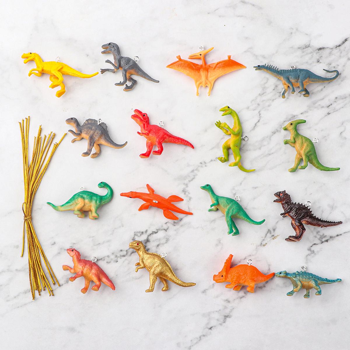 

16 мини цветных украшений в форме динозавров; Рождественская елка, вечеринка, подвеска для украшения, сделай сам, новогоднее украшение для дома