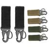 4Pcs Multifunction Tactical Hanging Buckles Nylon Webbing Belt Triangle Buckle Climbing Tool Accessory Carabiner Keychain.