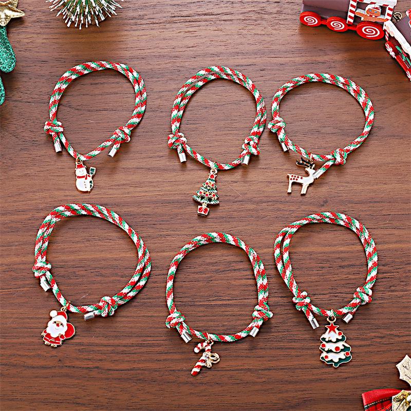 Festliches Weihnachts-Cartoon-Charm-Armband - Niedlicher, farbenfroher und kreativer Weihnachtsschmuck
