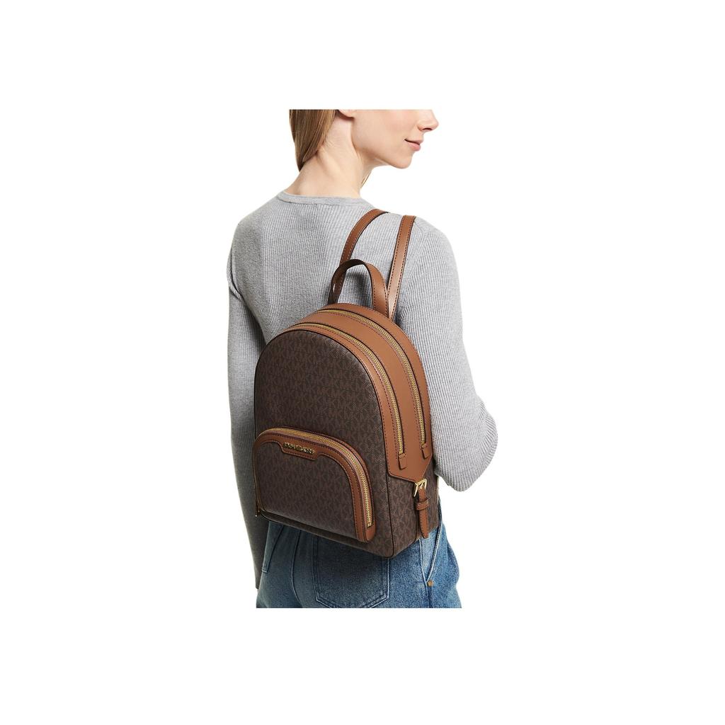 Michael Kors Mk Jaycee 24 Zipper Closure Classic Monogram Backpack Women Backpack Brown 35S2G8TB2B-200