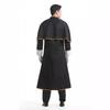 Mens Halloween Vampire Costume Wizard Robe Death Cloak Priest Outfit Cosplay Party