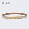 Ladies Belt Letter Alloy Buckle Simple Decorative Belt Leather Student Daily Casual Wear
