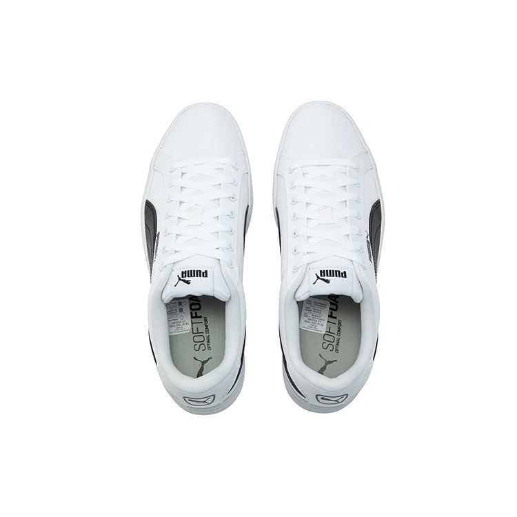 Puma Smash Vulc Canvas Leather Low Top Sneakers Unisex Sneakers White Black 385554-01