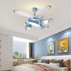 W2557 Creative airplane minimalist modern electric fan pendant light cartoon bedroom fan light
