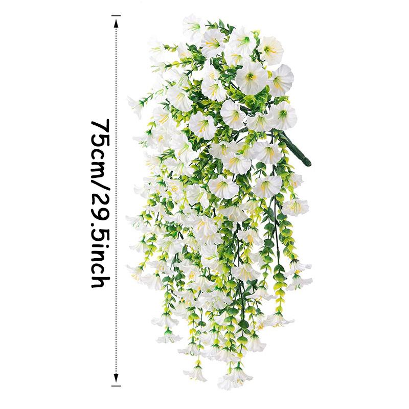 1/2pcs Artificial Fake Hanging Plants Flowers Faux Silk Morning Glory Long Vines for Home Garden Porch Patio Plant Outdoor Decor