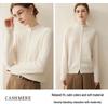 100% Pure Cashmere Buttoned Cardigan - Autumn/Winter Loose Half-High Collar Short Sweater