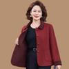 Mom's Spring Woolen Double-Sided Coat: Elegant, Mid-Aged Women's Loose Lapel Top for Spring/Autumn
