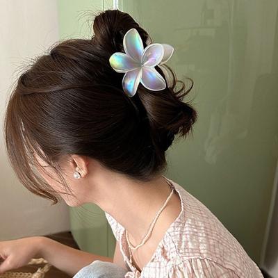 Women Hair Clip Colorful Flower Shape Back Head Hair Claw Horsetail Hair Decoration Hair Styling Tool