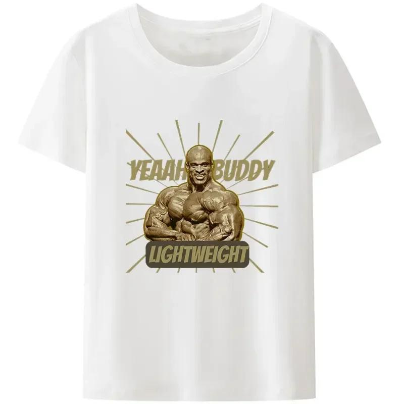

Ткань для тренажерного зала Ronnie Coleman Fit Exercise tshirt для мужчин Легкие базовые толстовки для отдыха Новинка Дизайн Смешной S армия зеленый