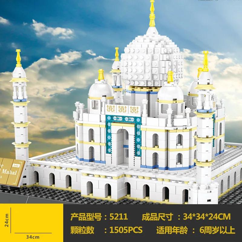 City World Famous Architecture Model Building Blocks Creative Eiffel Tower Taj Maha Villa House Bricks Toy for Children Adult