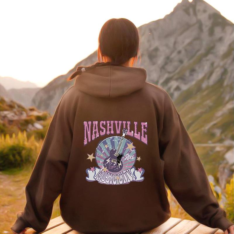 

Осенне-зимний свитер с надписью «Модный принт» с капюшоном и рукавами на плечах, флисовый свитер для женщин, топ 5XL темно-коричневого