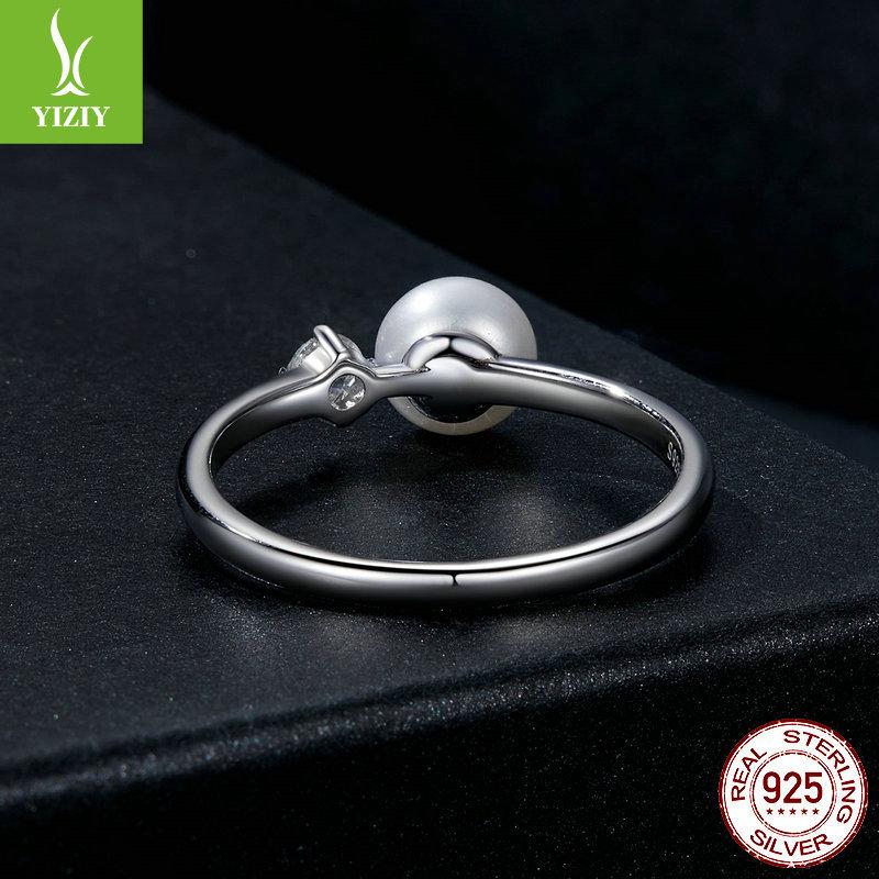 Natural Freshwater Pearl Mozzarella Diamond Ring, Elegant And Luxurious 925 Sterling Silver Ring Ring.