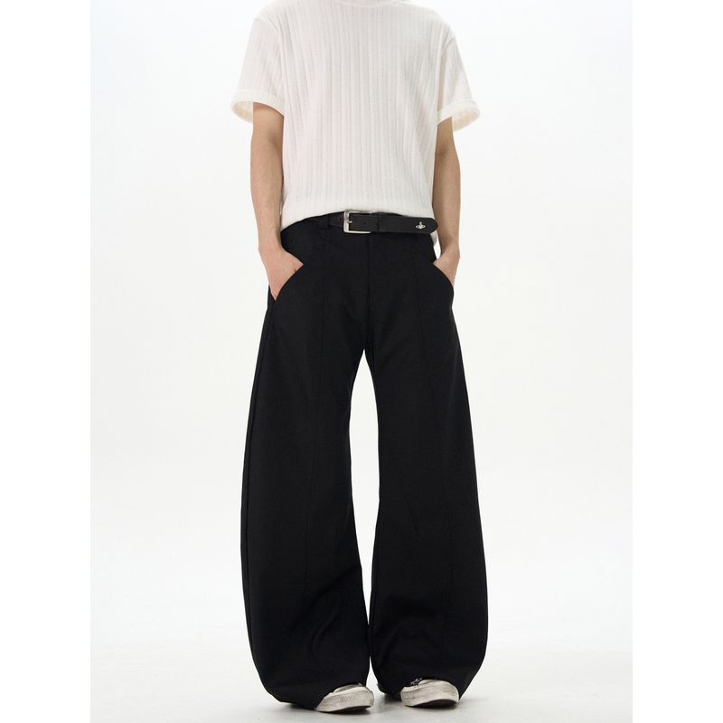 Design-Inspired American-Style Three-Dimensional Cut Curved Knife-Cut Casual Trousers for Men and Women, Loose Straight-Leg Long Pants for Commuting