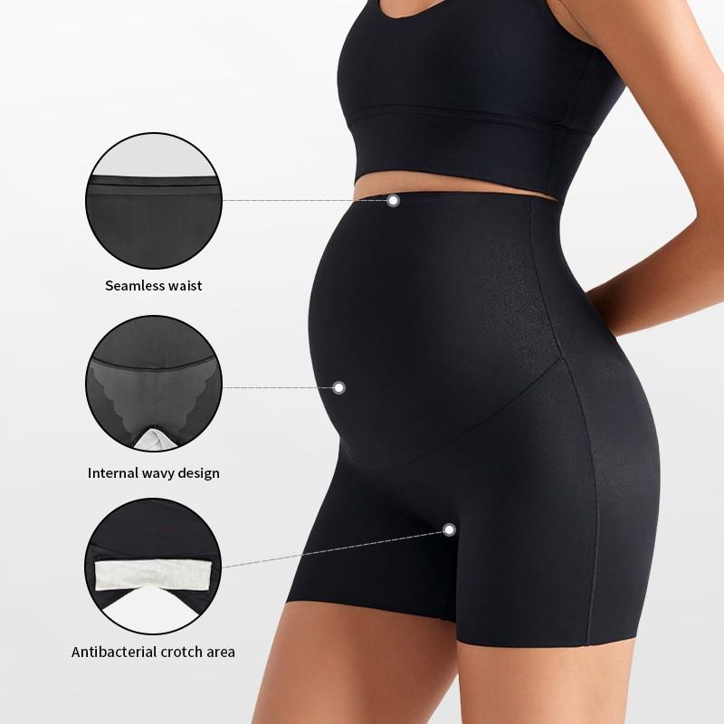 Maternity High-Waist Seamless Yoga Pants With Tummy Support Modal Spandex Blend Stretchy 3/4 Length Leggings Pregnancy